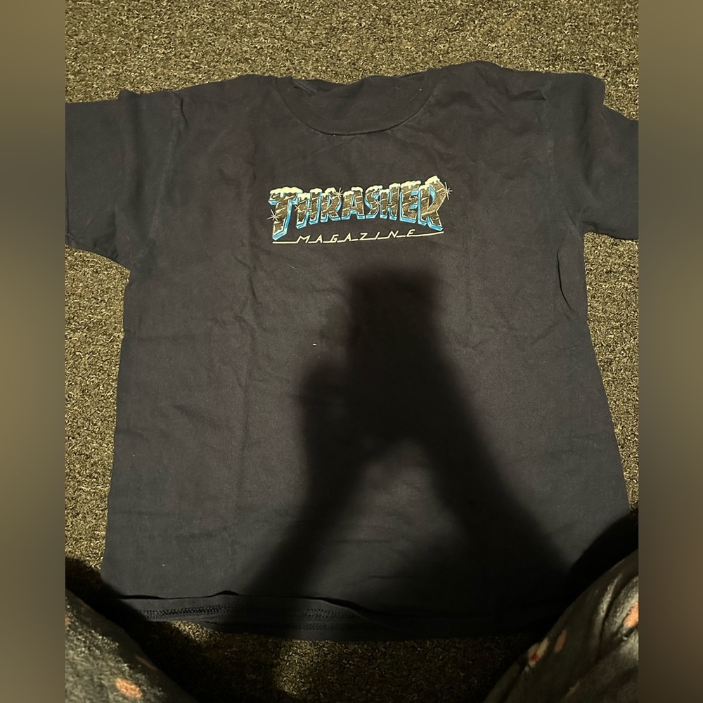 Navy blue thrasher shirt